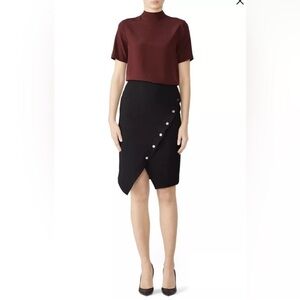 Rebecca‎ Minkoff Camilla Asymmetrical Snap Button Pencil Skirt Size: 8
